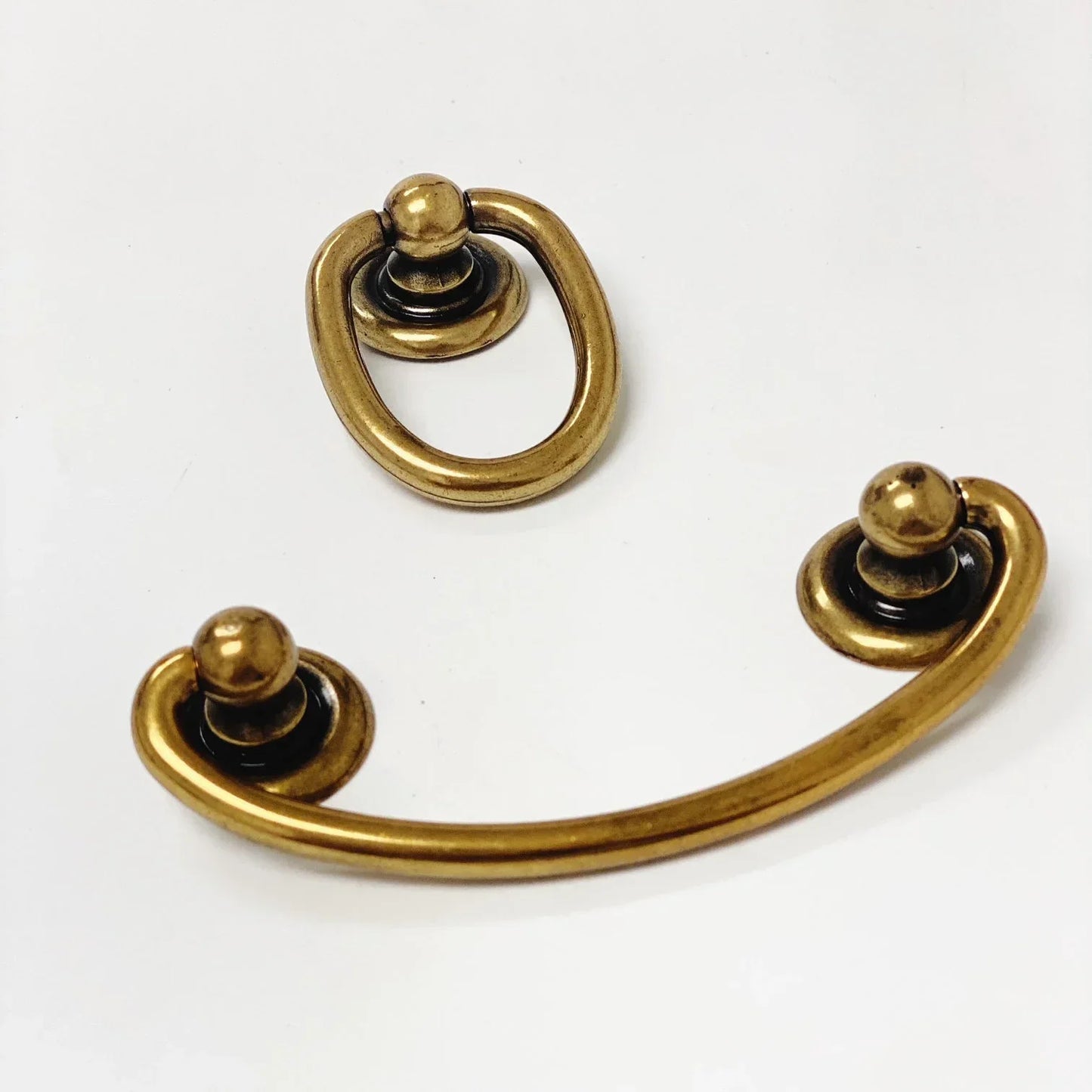 Brass Ring Pulls "Oval" Bail Drawer Pulls