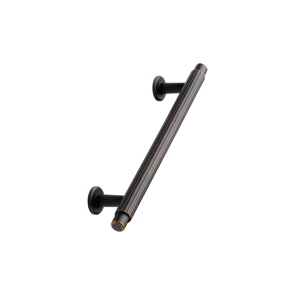 Dark Rubbed Bronze "Villa" Cabinet Knobs and Pulls | Fluted Cabinet Hardware