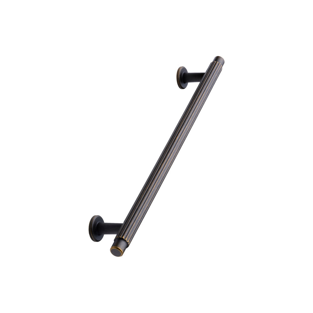 Dark Rubbed Bronze "Villa" Cabinet Knobs and Pulls | Fluted Cabinet Hardware