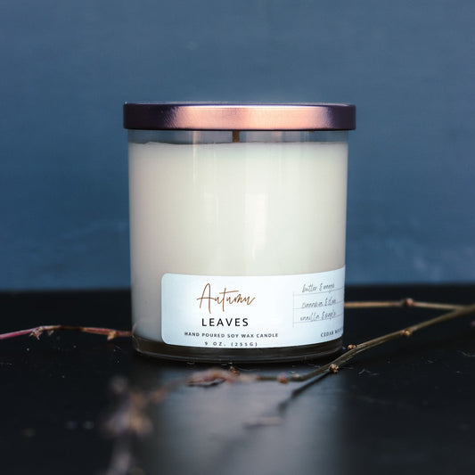 Autumn Leaves - 9 oz Whiskey Glass Candle