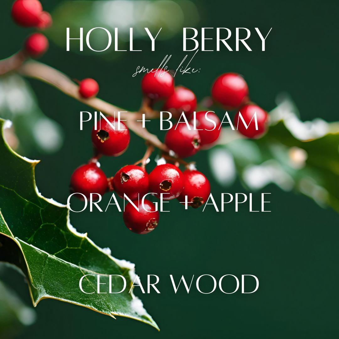 Holly Berry - 9 oz Whiskey Glass Candle