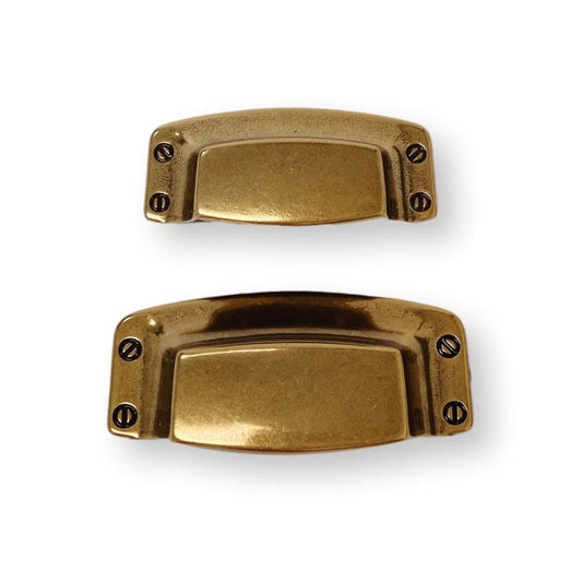 Drawer Cup Pull "Tuscany" in Antique Brass - Brass Cabinet Hardware