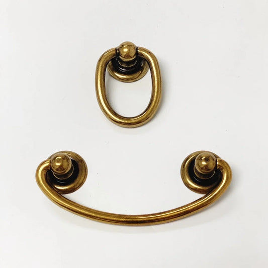 Brass Ring Pulls "Oval" Bail Drawer Pulls